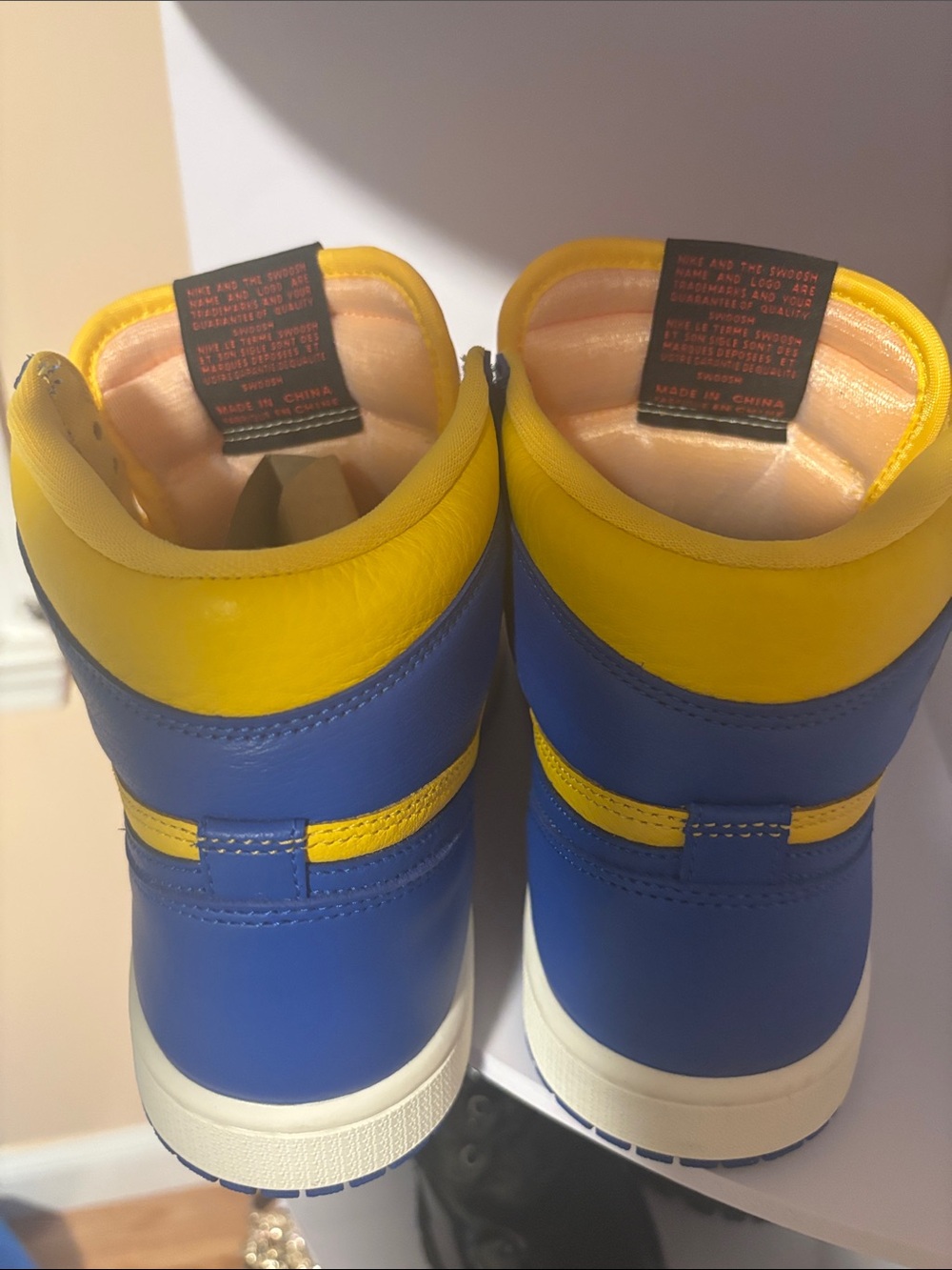 Nike High-Top Sneakers in Blue & Yellow - Picture 6 of 6